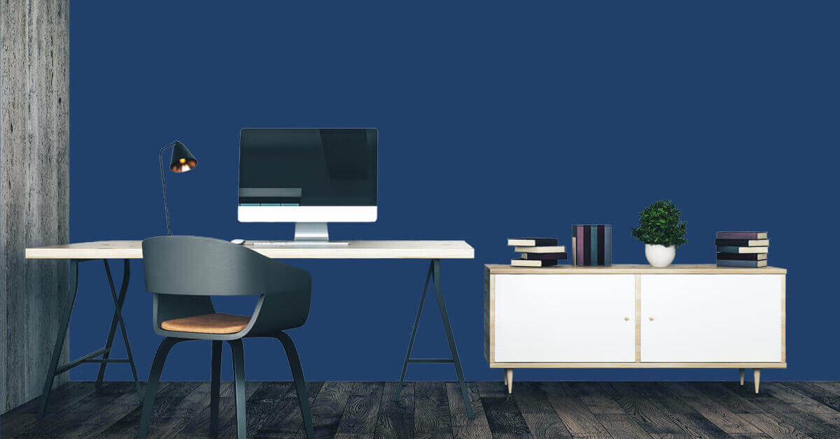 Papier peint bleu uni