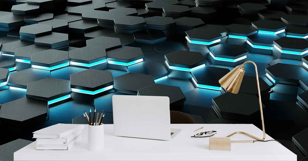 Papier peint hexagone