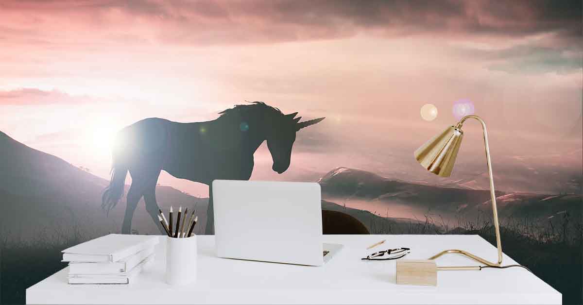 Papier peint panoramique licorne