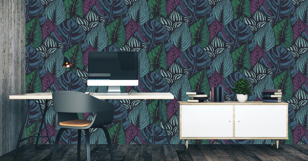 Papier Peint Motifs bleu