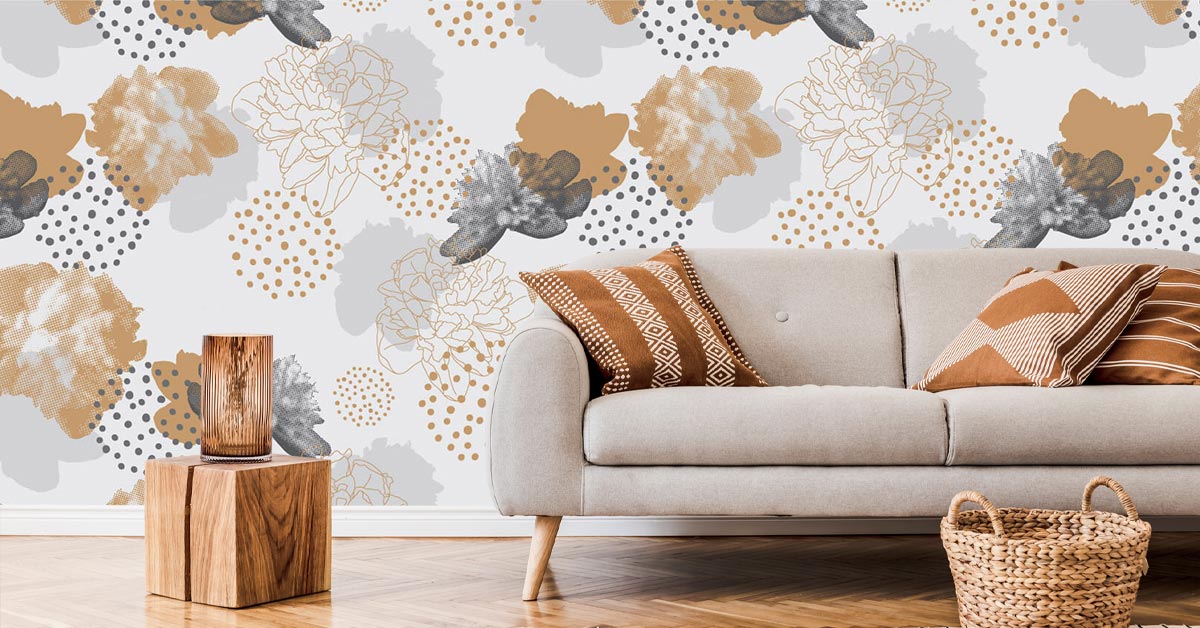 Papier peint motif gris