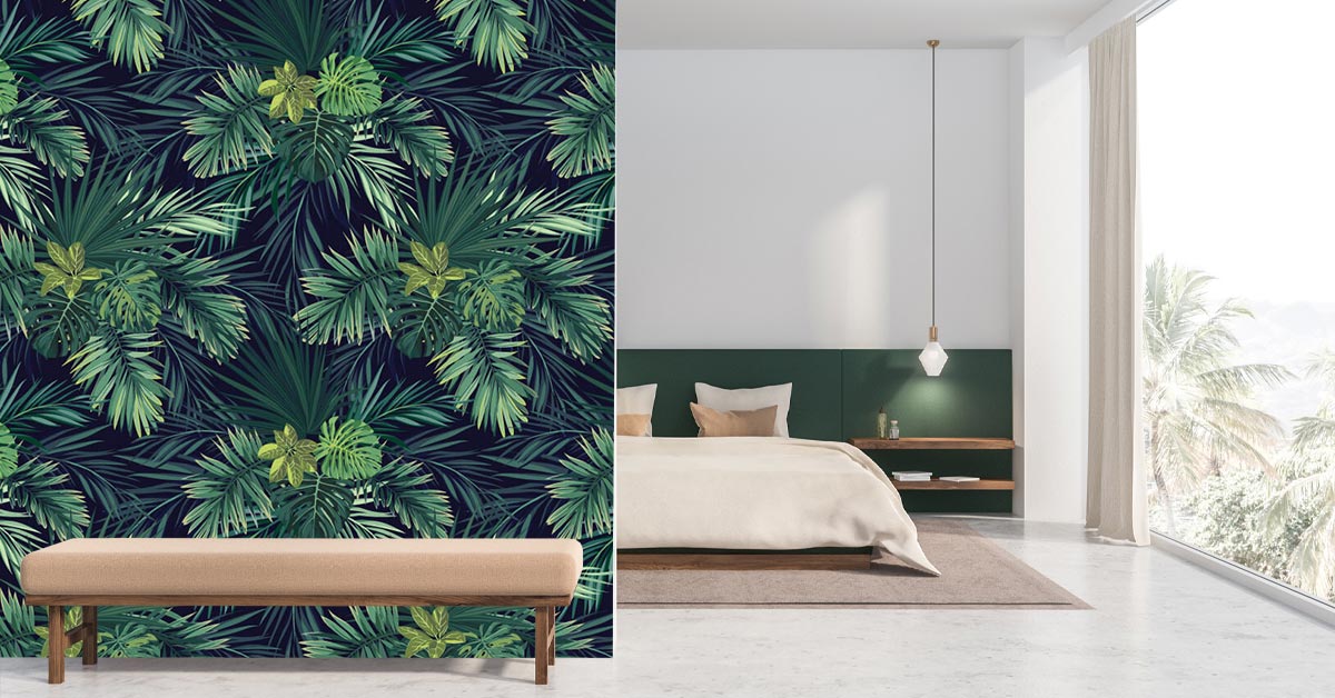 Papier Peint Motifs vert