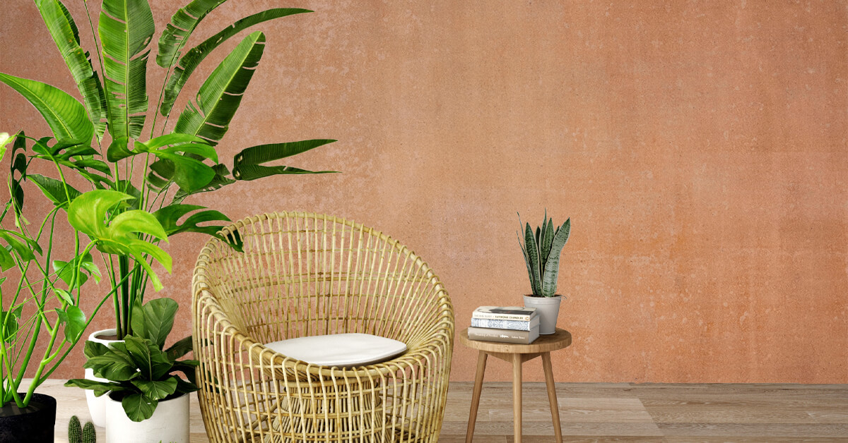 Papier peint terracotta