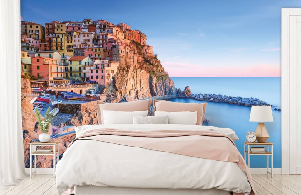 Papier peint Villes - Village sur un rocher en Italie - Chambre à coucher 2