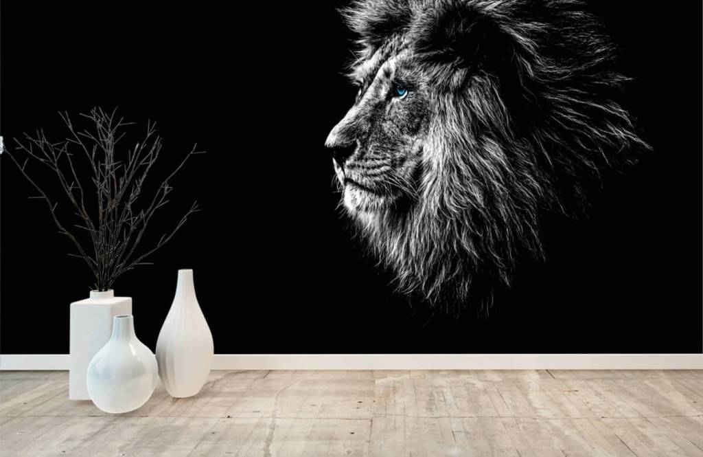 Animaux de Safari - Lion aux yeux bleus - Chambre d'adolescent 8