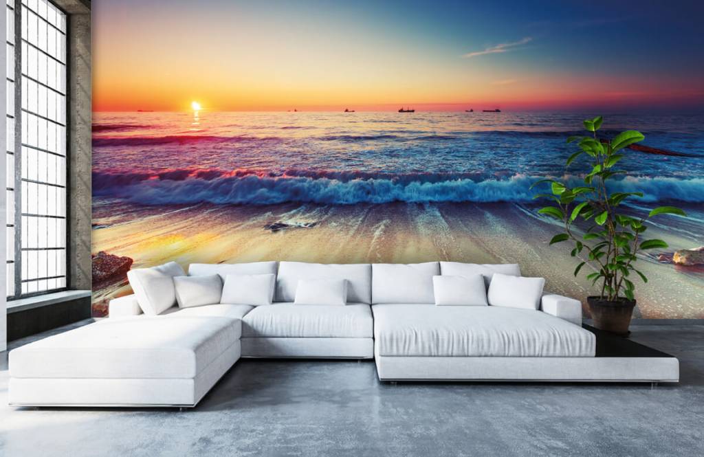 Coucher de soleil sur la mer - papier peint