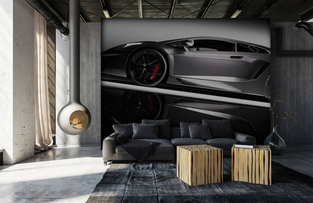 Transport - Lamborghini grise - Chambre d'adolescent 7