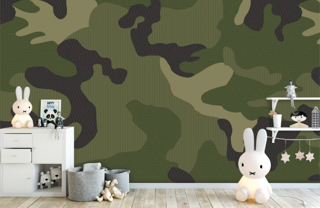 Papier peint enfants - Camouflage vert - Chambre des enfants 5