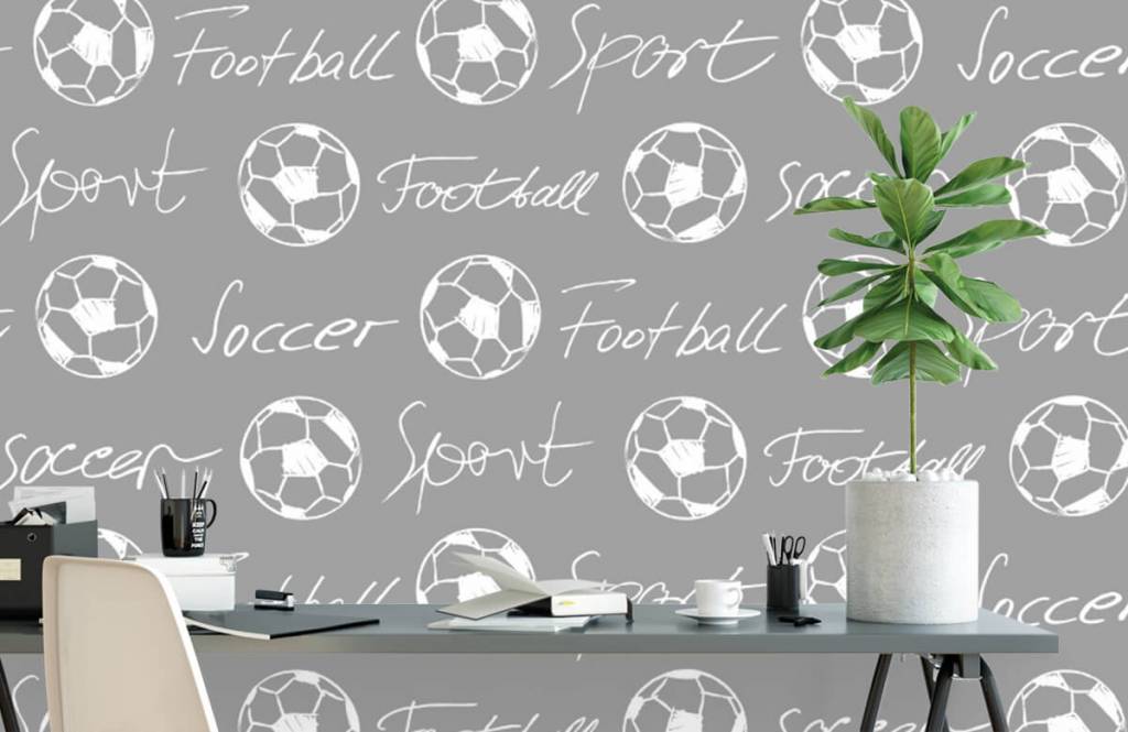 Papier peint de football - Ballons de football et texte - Chambre des enfants 3