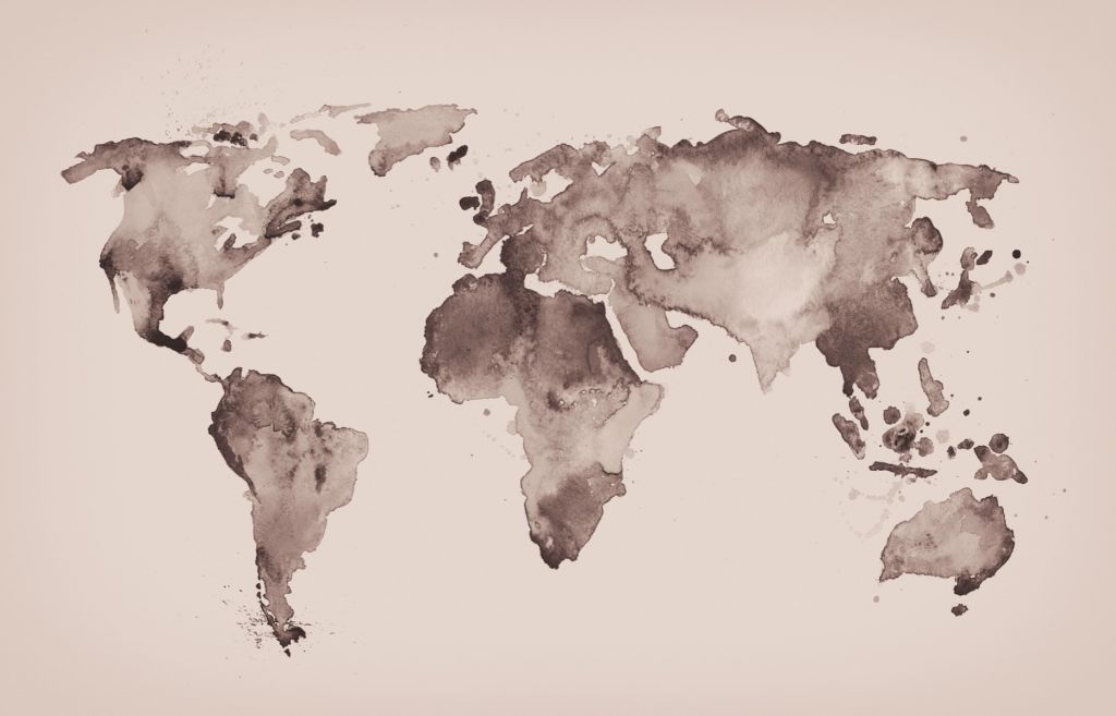 Carte du monde en sépia