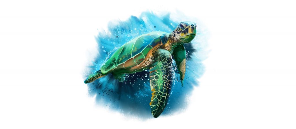Tortue de mer dessinée