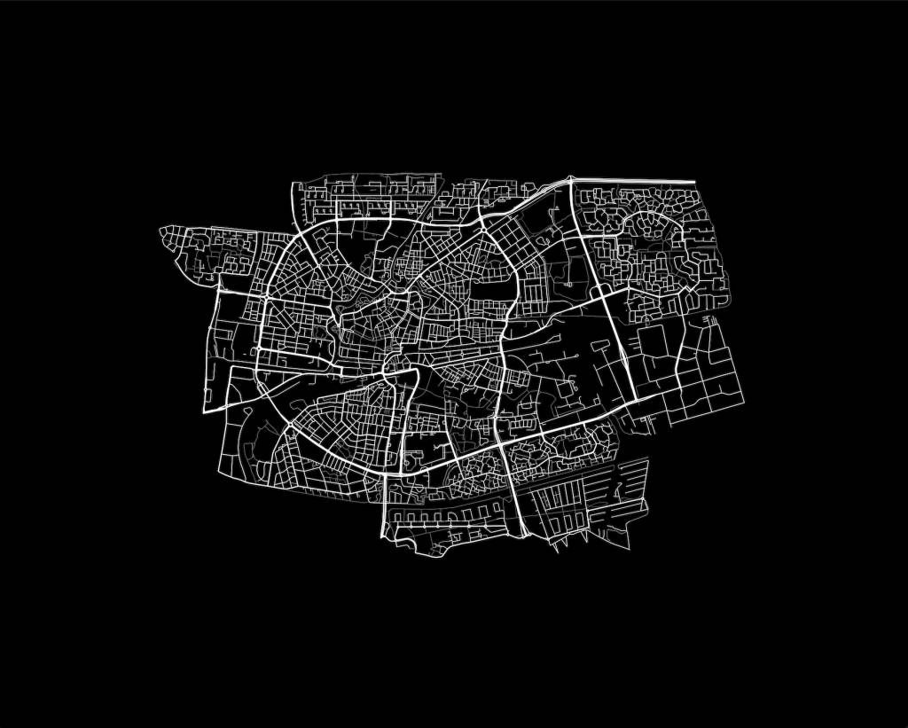 Carte de Leeuwarden, noir