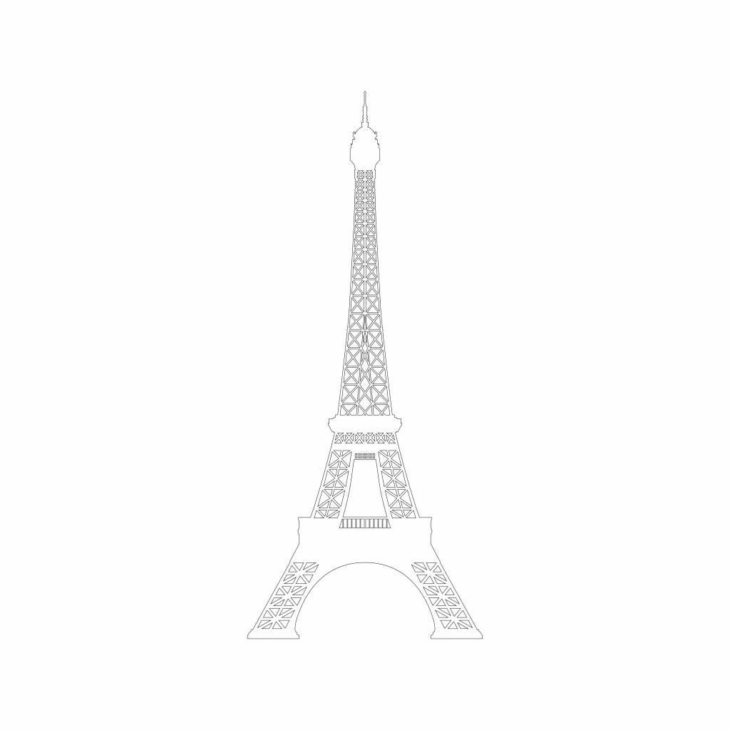 Portrait de la Tour Eiffel, blanc