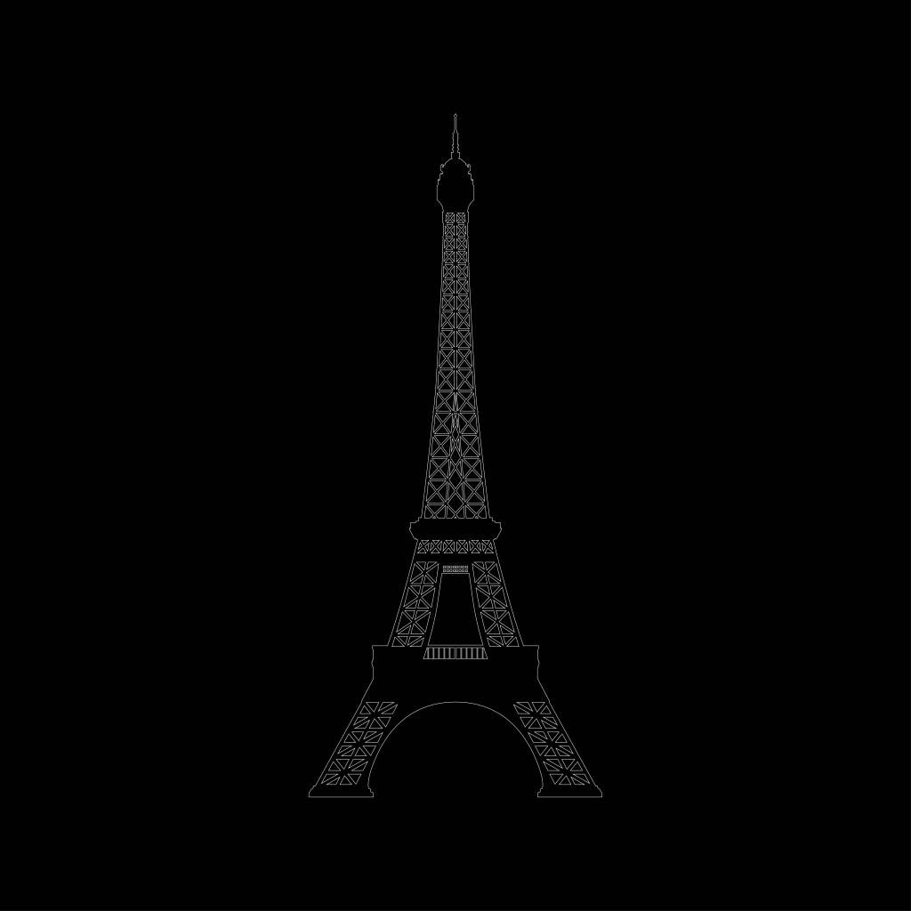 Portrait de la Tour Eiffel, noir