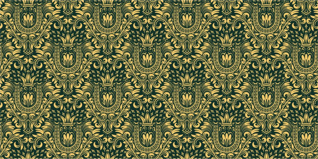 Motif baroque vert