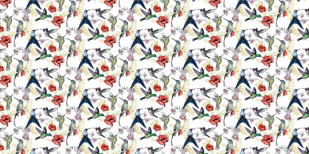 Fleurs et colibris
