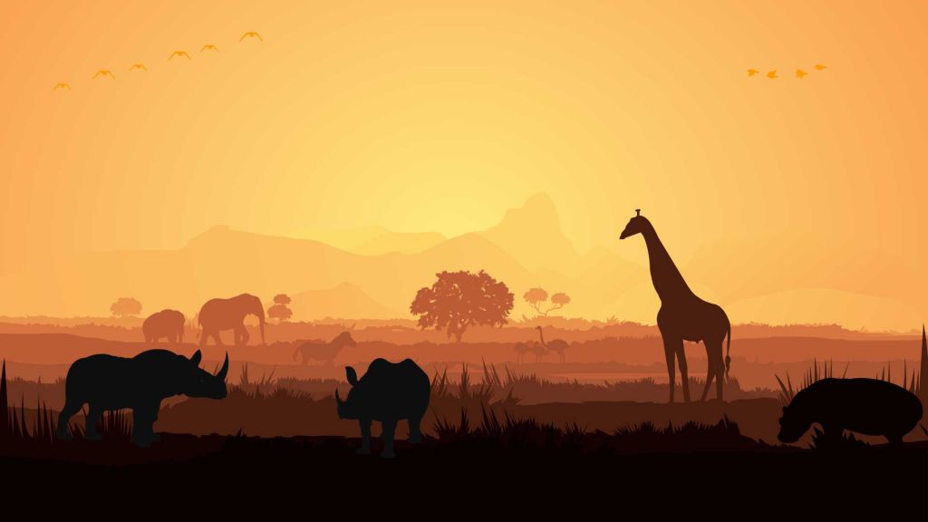 Les animaux sauvages dans la savane