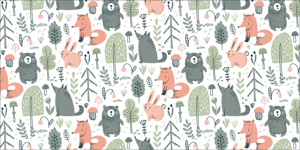 Animaux forestiers colorés