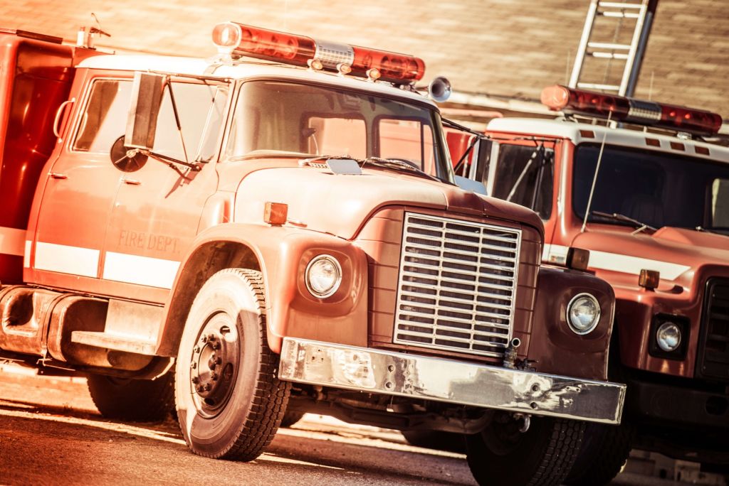 Vieux camion de pompiers