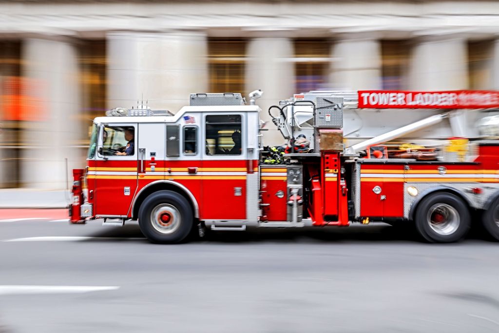 Un camion de pompiers américain