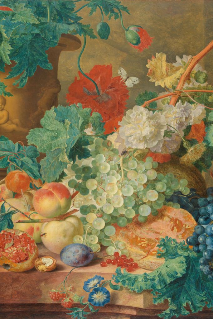 Nature morte avec des fleurs et des fruits, Jan van Huysum