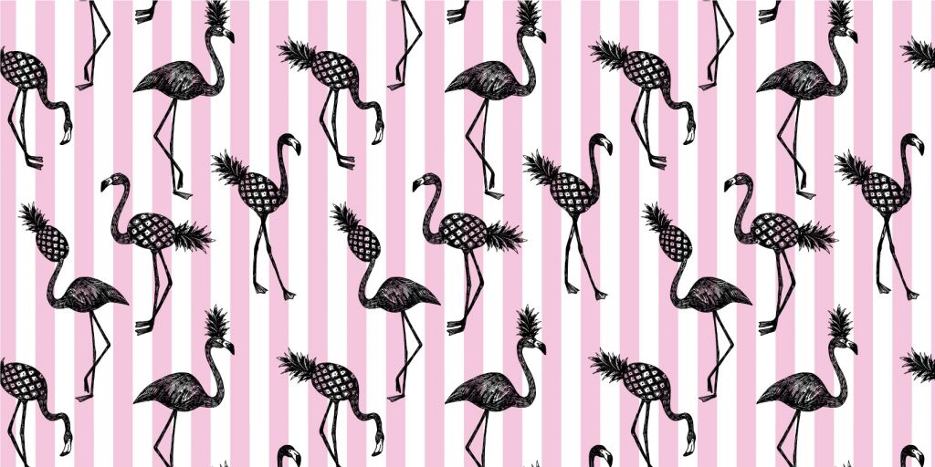 Flamants et ananas