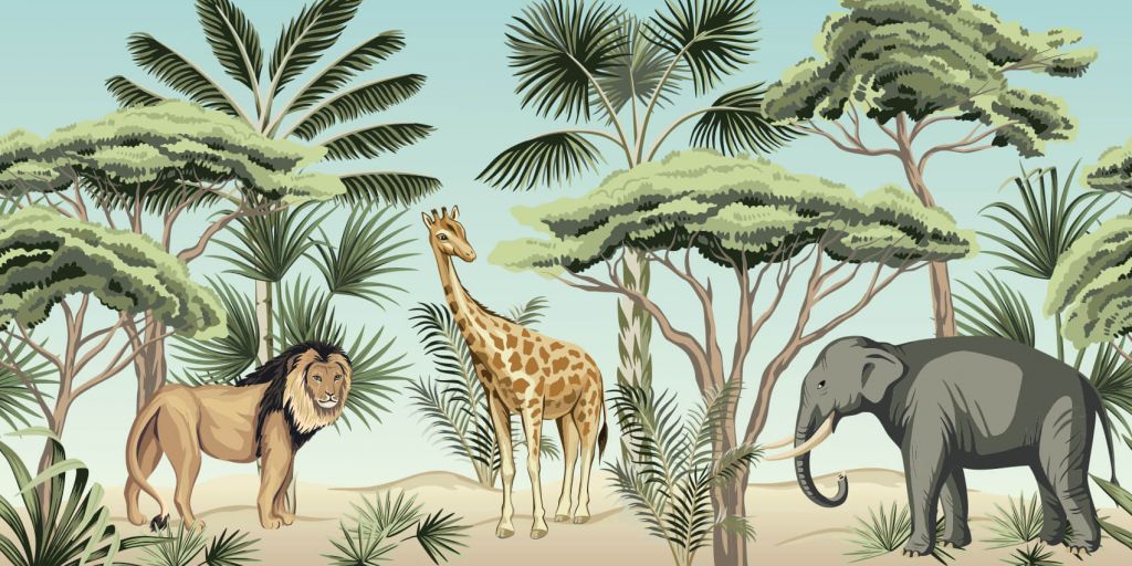 Animaux de la jungle tropicale