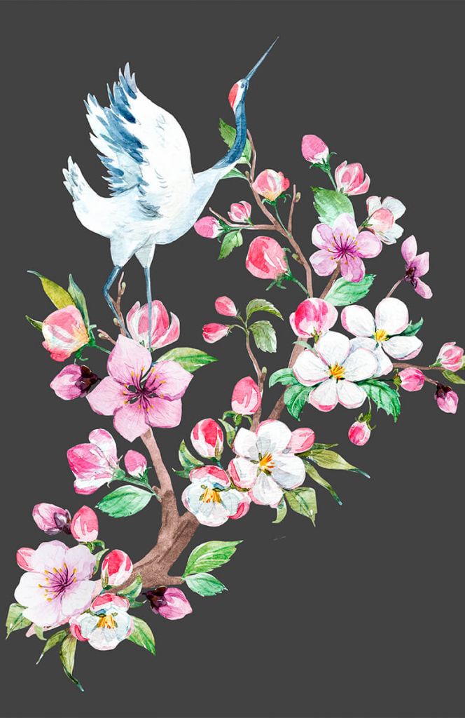 Aquarelle de grue