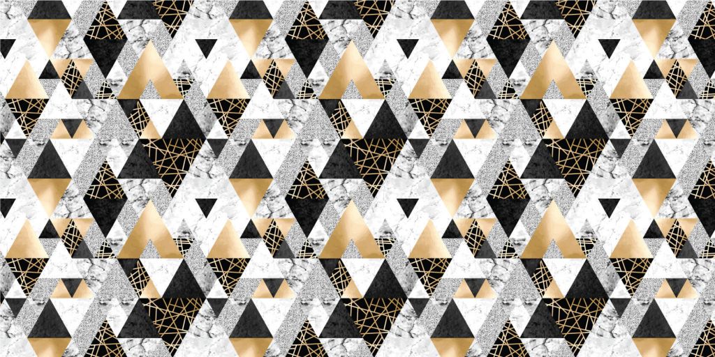 Motif Triangles de marbre avec or