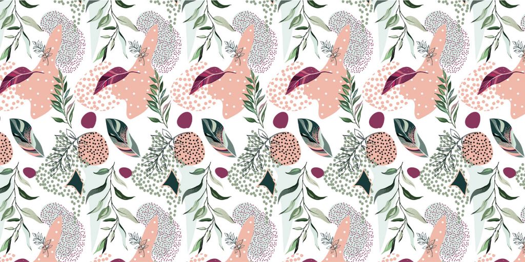 Motif Fleurs et brindilles