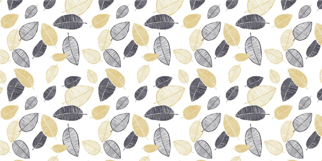 Motif Feuilles noires dorées