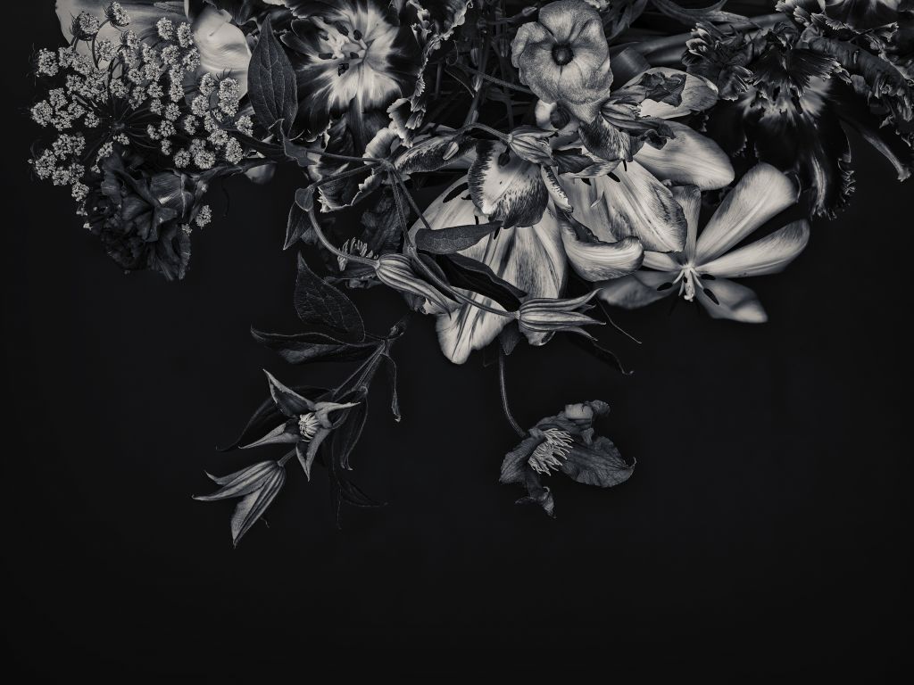 Mur de fleurs Blue Tone