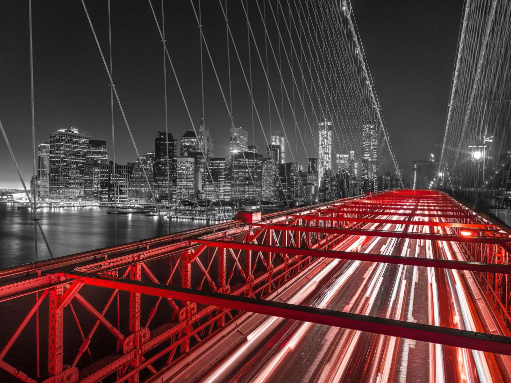 Pont de Brooklyn rouge