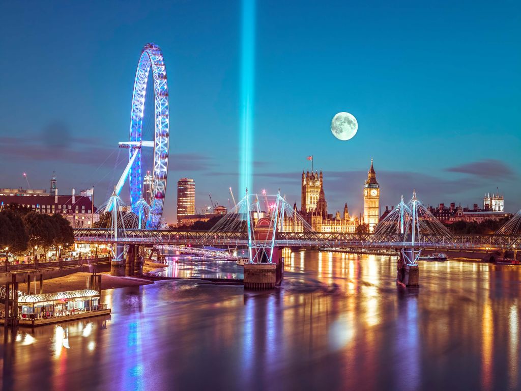 Westminster et la pleine lune