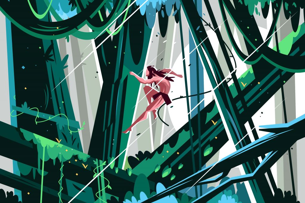 Homme sauvage dans la jungle