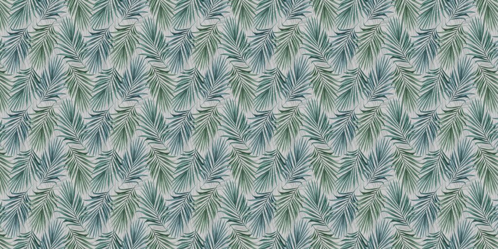 Feuilles de palmier bleues et vertes