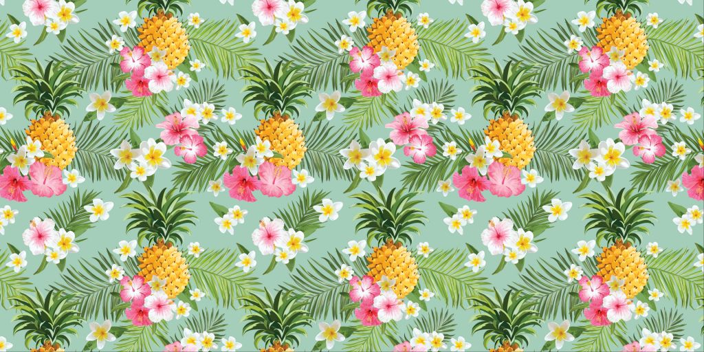 Fleurs tropicales et ananas
