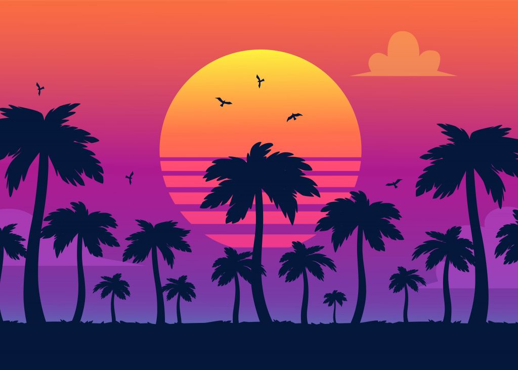 Illustration d'un coucher de soleil
