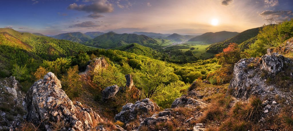 Paysage de montagne au printemps