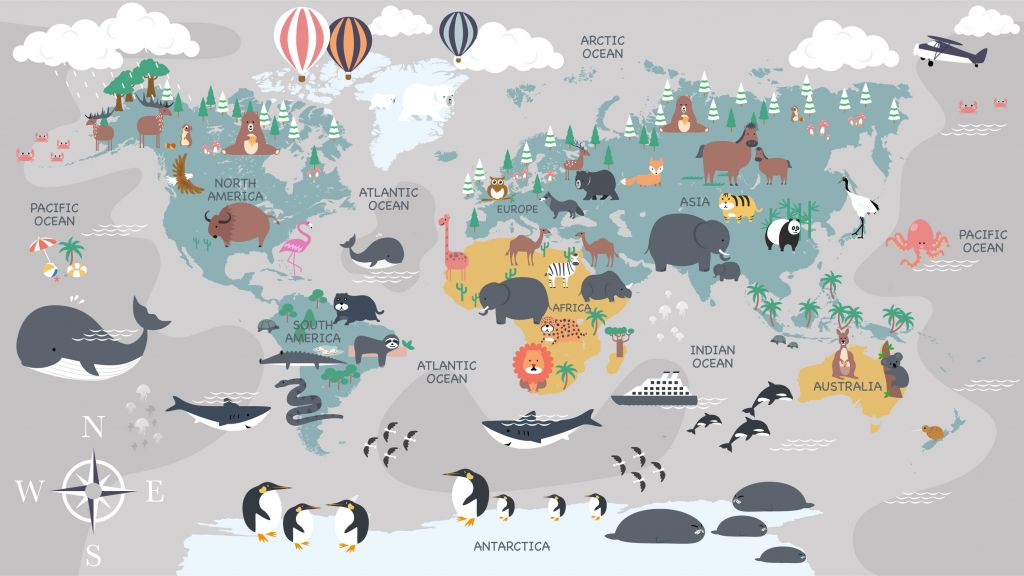Carte du monde des animaux