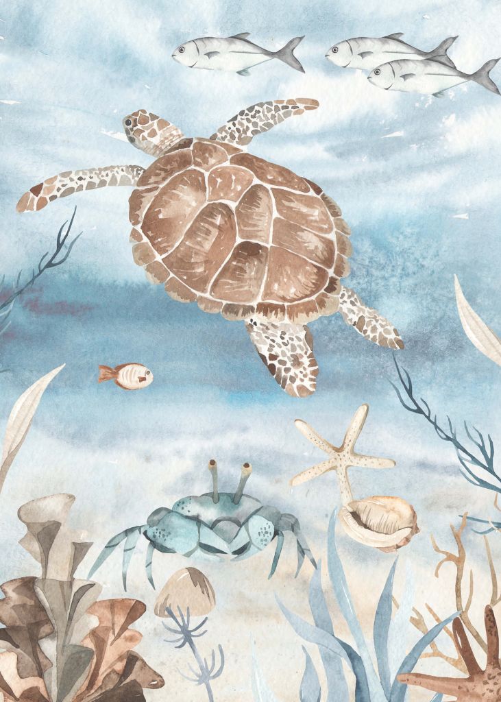 Tortue de mer aquarelle