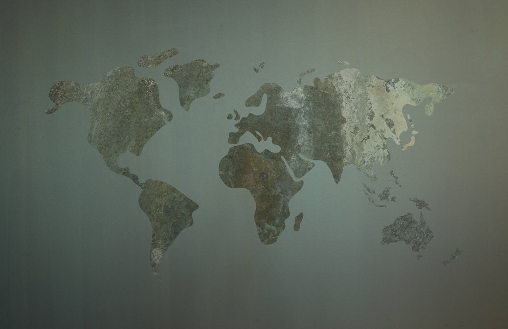 Carte du monde verte avec structure