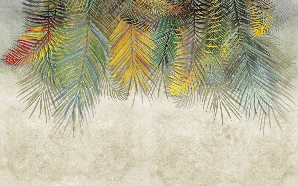 Feuilles de palmier arc-en-ciel