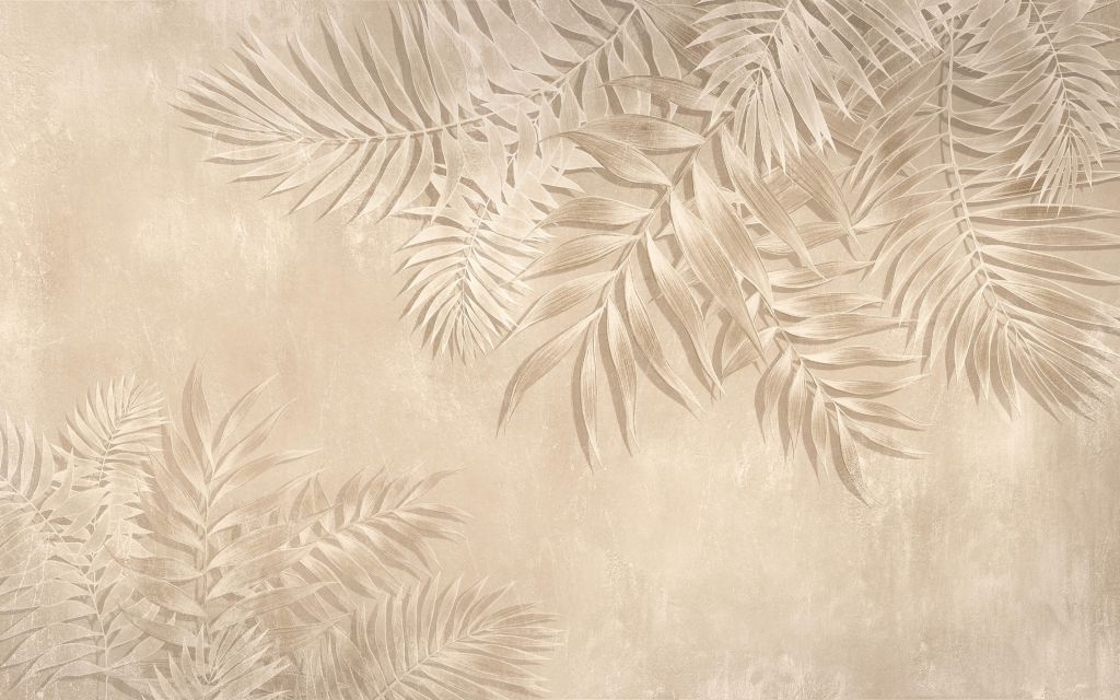 Feuilles de palmier texturées, beige