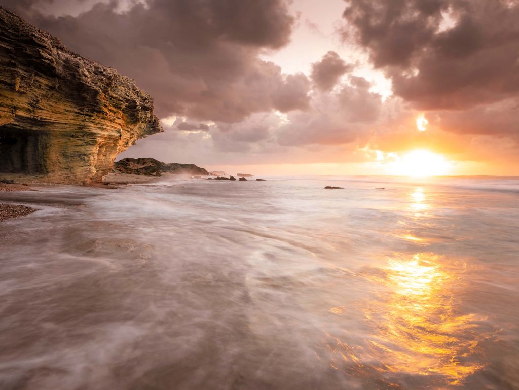 Coucher de soleil sur les rochers