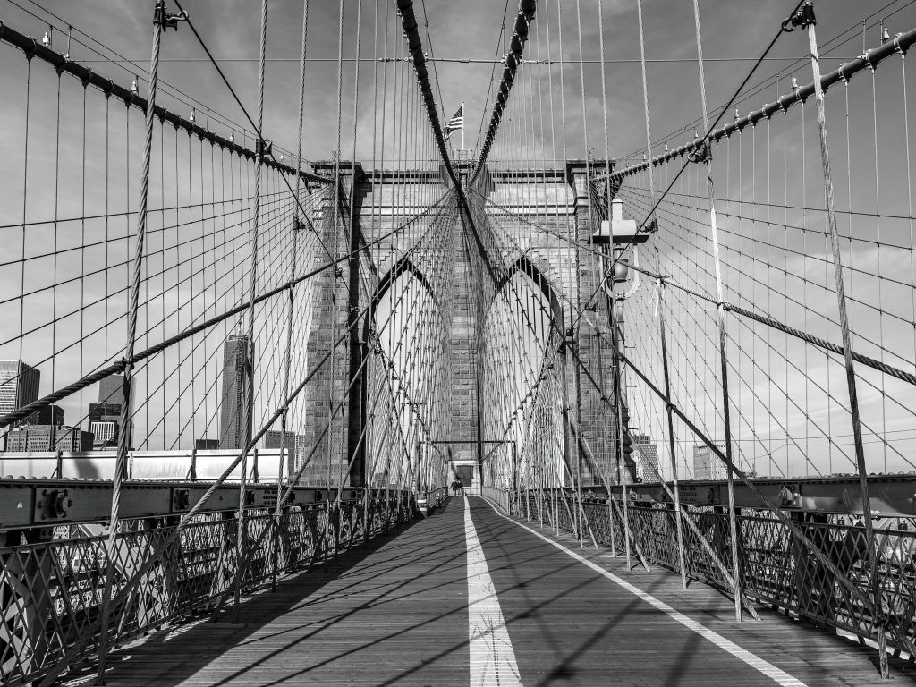 Pont newyorkais en noir et blanc