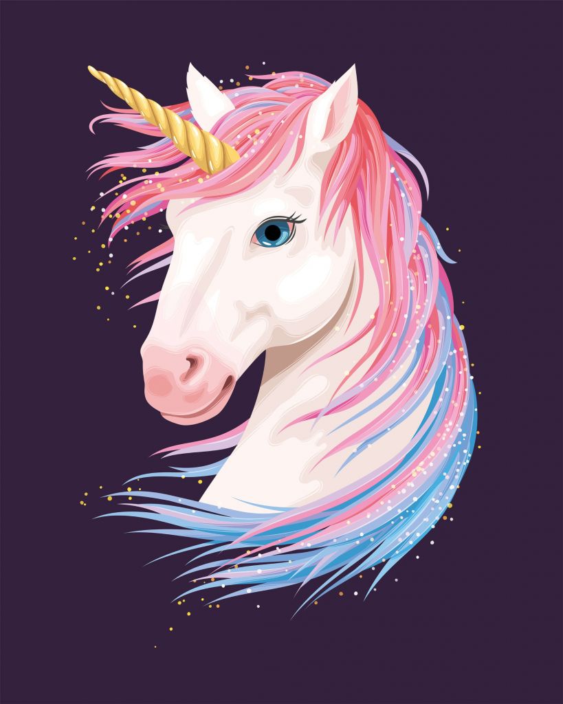 Licorne à la crinière colorée