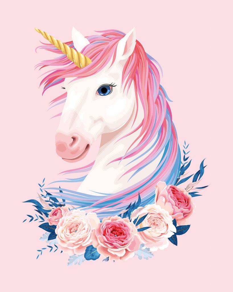 Licorne avec des fleurs