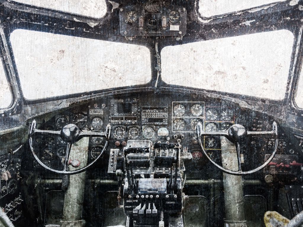 Cockpit d'avion vintage