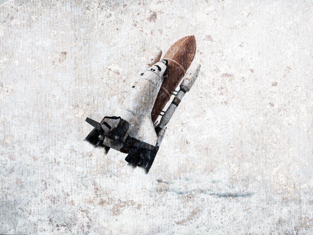 Spaceshuttle sur du béton